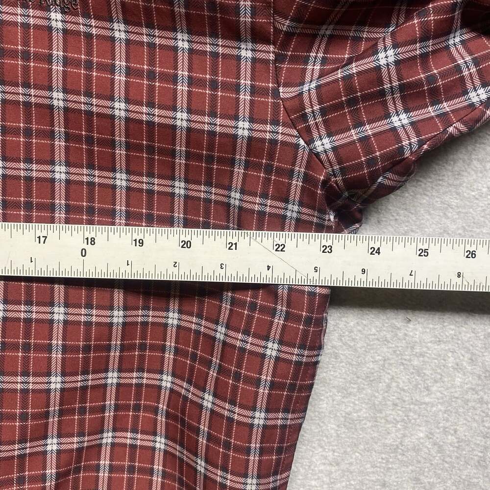 Vintage Forrester’s Men M Plaid Pullover Jacket V-Neck Lined Embroidered Red/Blk - Picture 5 of 9